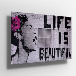 Banksy Life Metal Aluminium Print Wall Art | Poster | canvas | Decor | gift