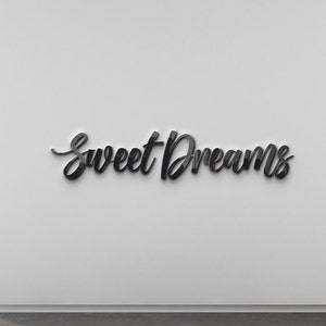 Sweet Dreams 3D Sign made in either wood or acrylic, Scandinavian art for bedroom, nursery art large wood letters gift v047
