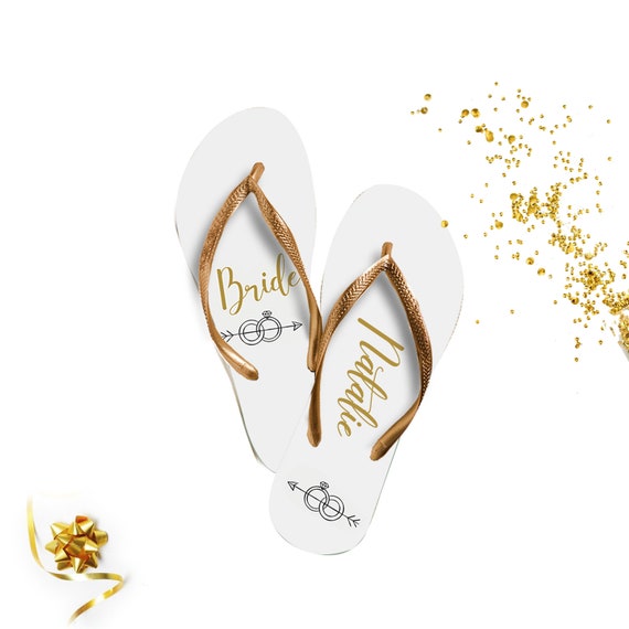 bride tribe flip flops