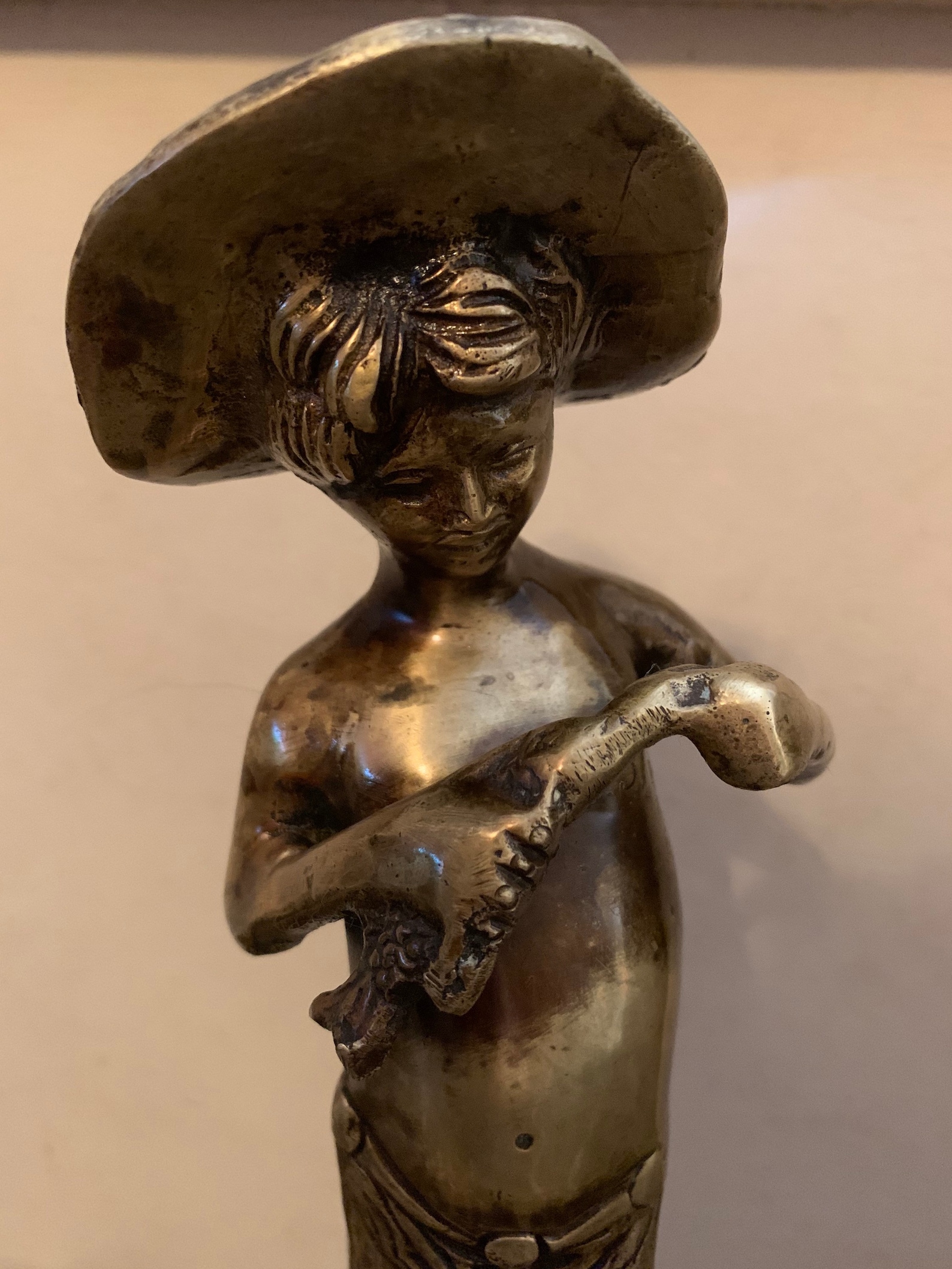 Bronze Statue of Boy on a Rock Holding a Fish Etsy