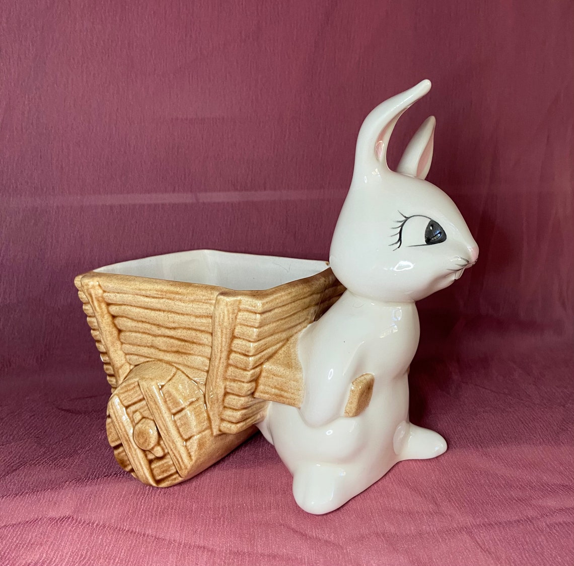 Adorable Ceramic Bunny Planter Etsy