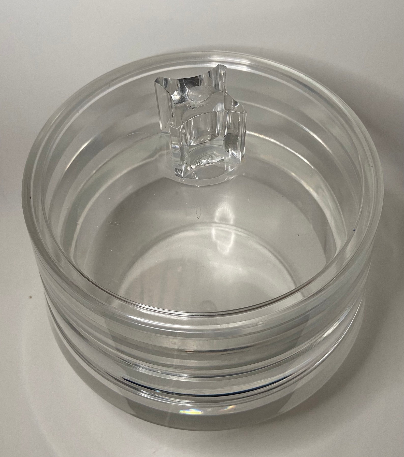 Stunning Clear Lucite MCM Ice Bucket with Lid Etsy