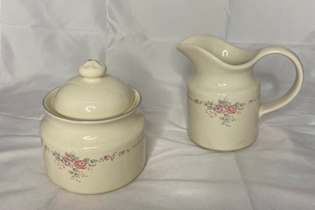 Darling Pfaltzgraff Sugar Bowl and Creamer Etsy
