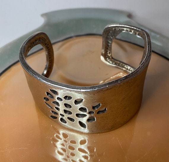 Boho Chic Silvertone Cuff Bracelet - image 7