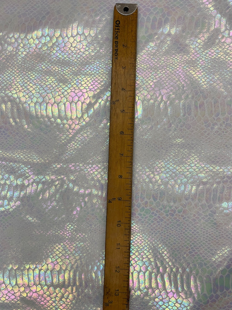 White Illusion Iridescent Snake Scales Stretch Nylon Spandex Fabric ...