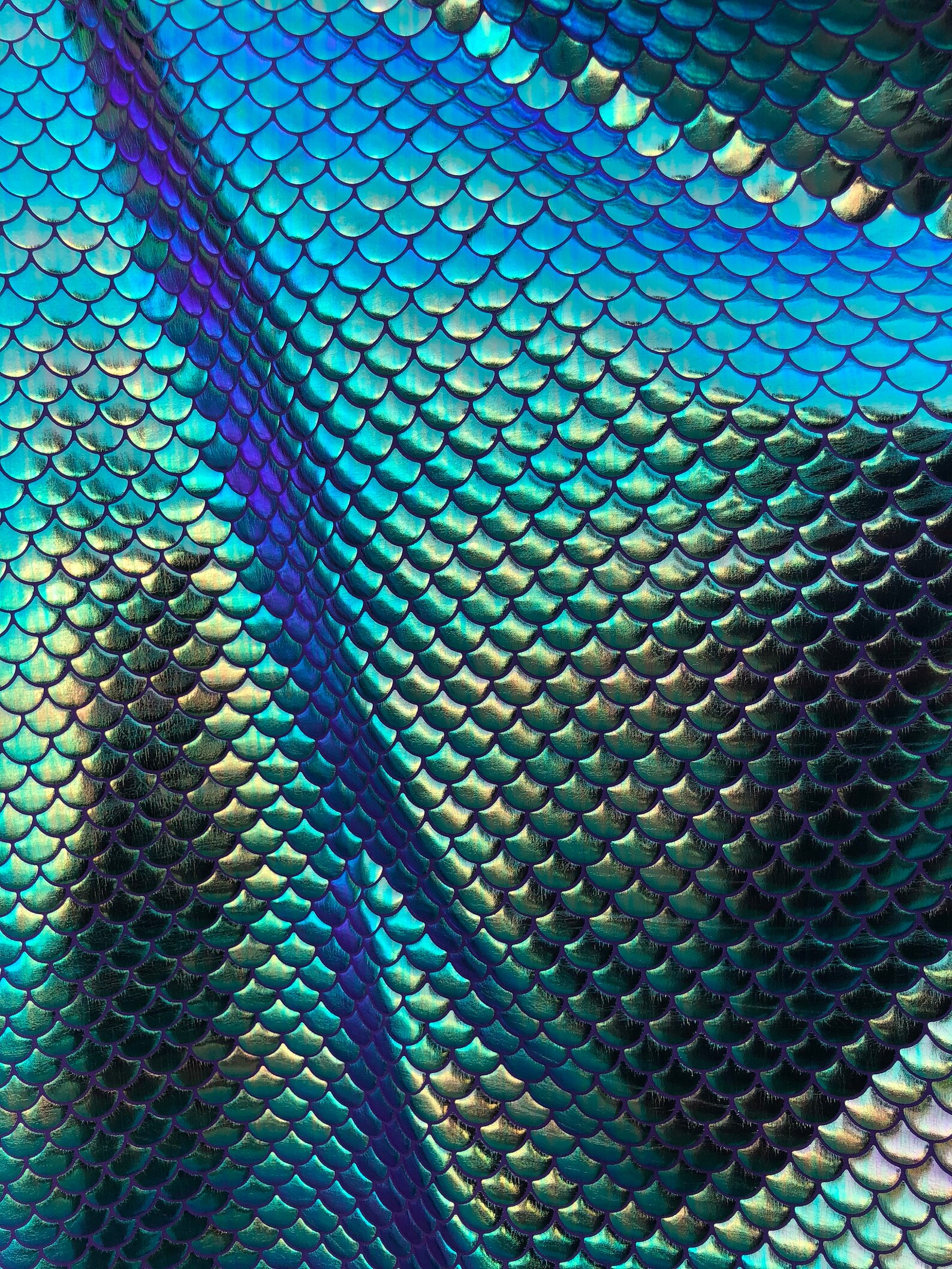 New Iridescent Fish Mermaid Scale Fabric on Purple Spandex Etsy
