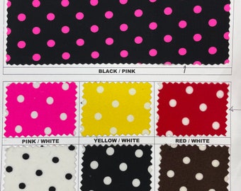 Polka dots poly spandex 4 way stretch fabric sold by yard 60” wide (multiple colors available)