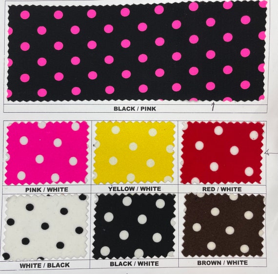 Polka dots poly spandex 4 way stretch fabric sold by yard 60” wide (multiple colors available)
