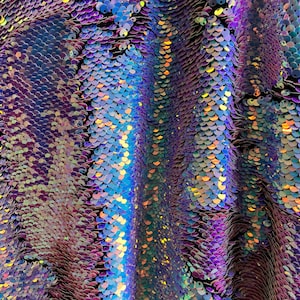 New unicorn Rainbow Iridescent BothSide Flip Sequins Fabric