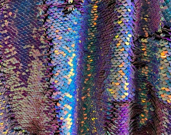 New unicorn Rainbow Iridescent BothSide Flip Sequins Fabric