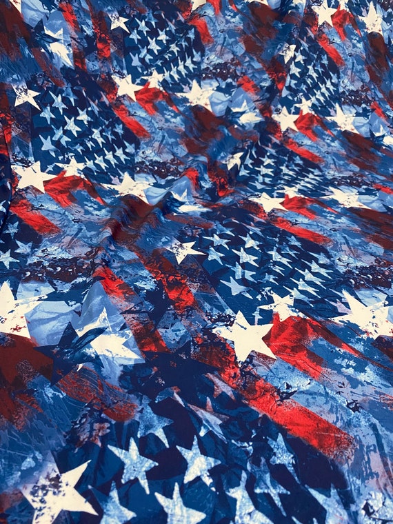 New Patriotic Stars SPANDEX Fabric Sold by the Yard 60 wide | Etsy
