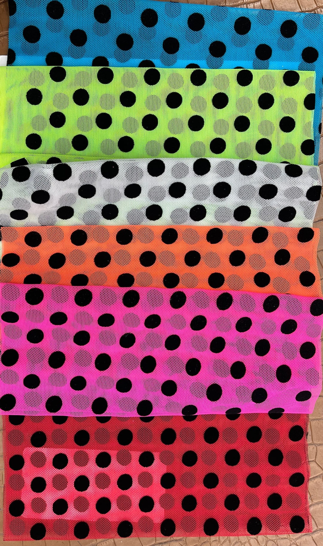 Velvet Flocking Dot Mesh Fabric Base 4 Way Stretch Nylon Mesh Fabric ...
