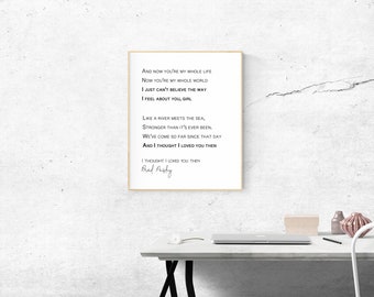 I thought I loved you then | Brad Paisley  | Music Song Lyrics | Wedding Song | First Dance Print Poster Wall Art Instant Download