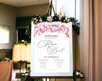 Wedding Welcome Sign | Custom Sign | Floral Wedding Program Sign | Wedding Welcome Program Poster | Wedding Program Printable PDF