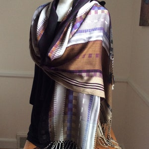 Luxury  Handwoven  Silk Wrap in Classic Neutral color palette Special  Occasion Gift for Women