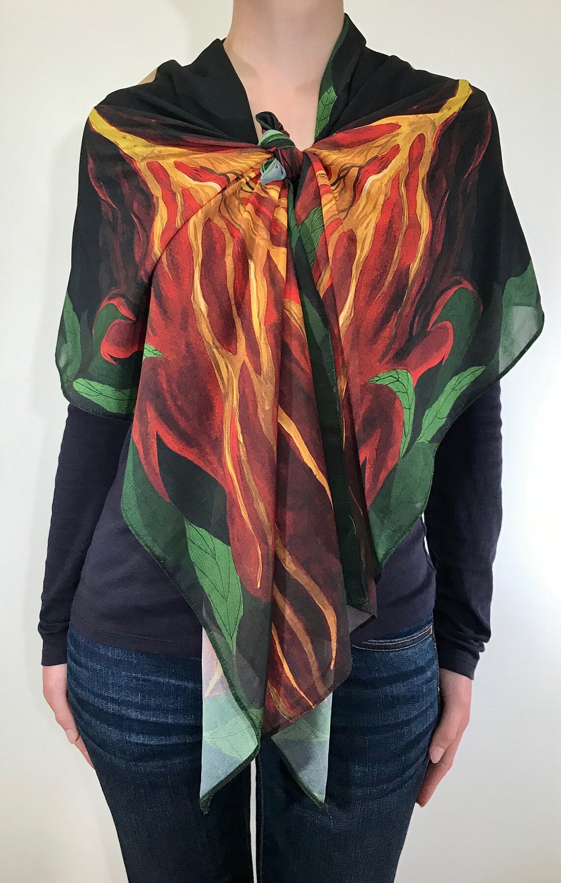 roots hooded scarf