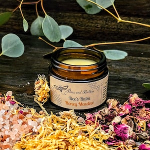 Honey Meadow Bees Balm - Handmade Natural Beauty Product, Salve, Moisturizing Cream, Gift for her, Gift for Mom, Moisturizer