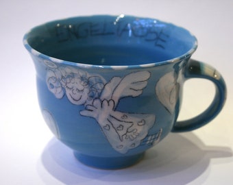 Favourite cup / angel cup turquoise / 1122 / milk coffee cup or tea cup / dishwasher safe / gift idea / jumbo cup