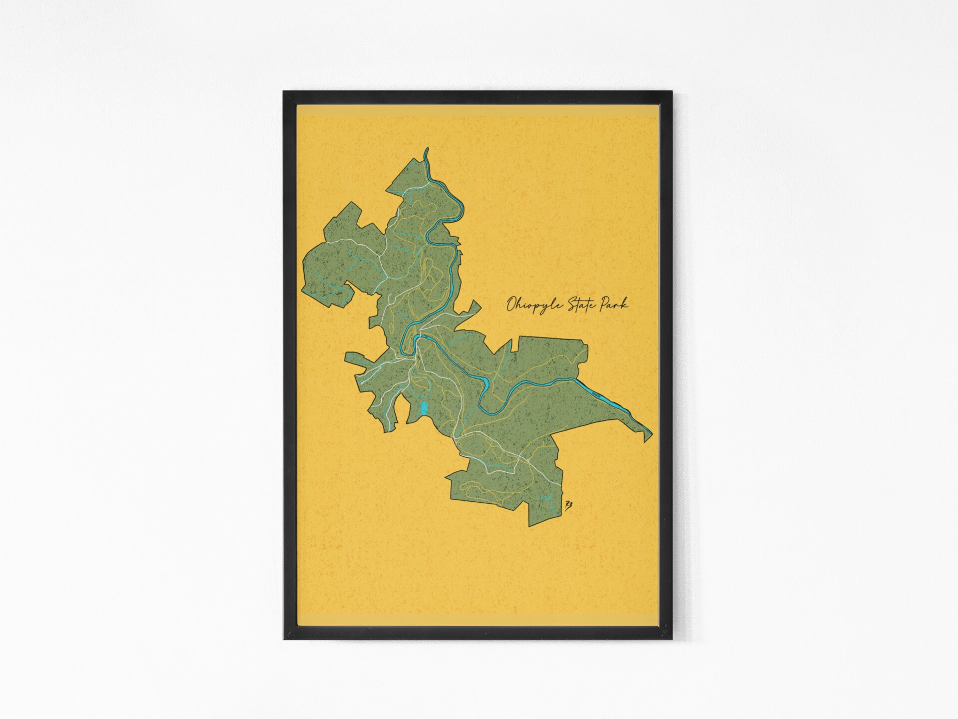 Ohiopyle State Park Map Color Print Etsy