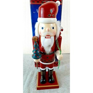 Vintage Tall 18&quot; Nutcracker Christmas Holiday Kirkland Original Box Felt Bag