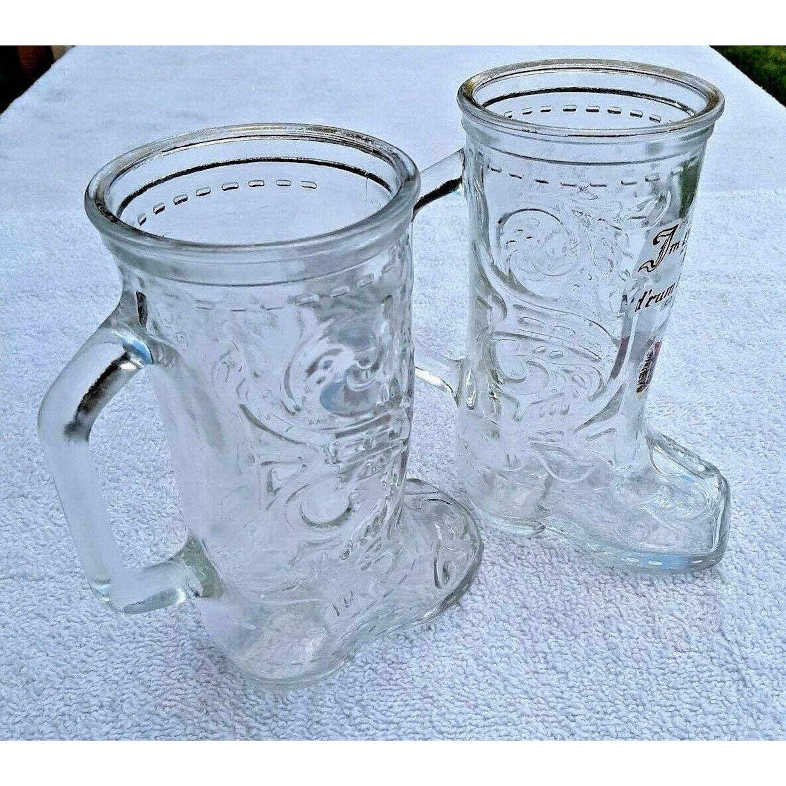 Vintage Novelty 16 oz German Clear Glass Boot Stein Gift Etsy