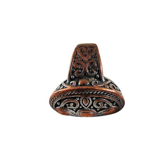 Vintage Byzantine Pattern Ring Copper Silver Wome… - image 2