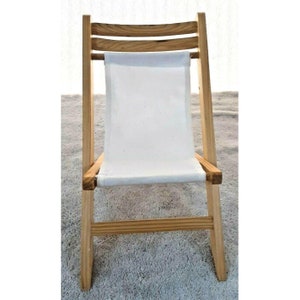 Canvas & Wood Folding Doll Chair Lounger Director&#39;s for 18&quot; Doll 9.25&quot; x 7.5&quot;