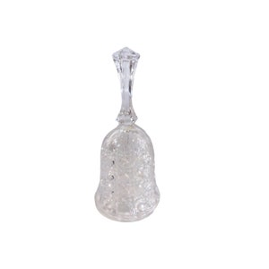 Vintage Clear Crystal 7&quot; x 3.25&quot; Bell Faceted 1970&#39;s Ringing Clapper