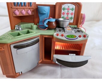 Fisher Price Loving Family Kitchen Stove Sink Dishwasher Oven Lighted Sounds 3AA