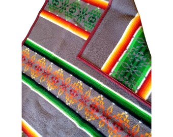 Manta de lana vintage gris decorativo multicolor 47 "x31" Throw Southwest Design
