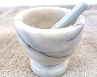 Grinder for spices and seeds Oceanic Marblous Kraft Marble Oceanic Small mortar and pestle set pill crusher and marble kitchen accessories for Indian spices and seasonings set