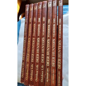 Set of 7 Deer Hunter&#39;s Yearbooks Outdoor Life Hardback 1984-1991 Vintage