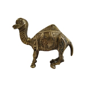 Liten massiv mässing kamel vintage samlarfigur 10,5 x 8,5 x 3,5 cm