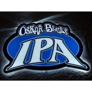 Oskar Blues IPA Lighted Beer Sign w/ Cord Zeon Corp 21.5&quot;x13&quot; Bar Tavern Pub Ale