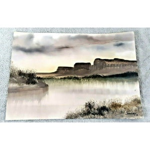 Juan Nakai (1926-1973) Artist Signed &#39;66 Watercolor Painting Southwest Vtg 20&quot;
