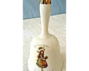 Vintage 1974 Holly Hobbie 5" Collector's Bell ~Good Company is a Treat in Itself