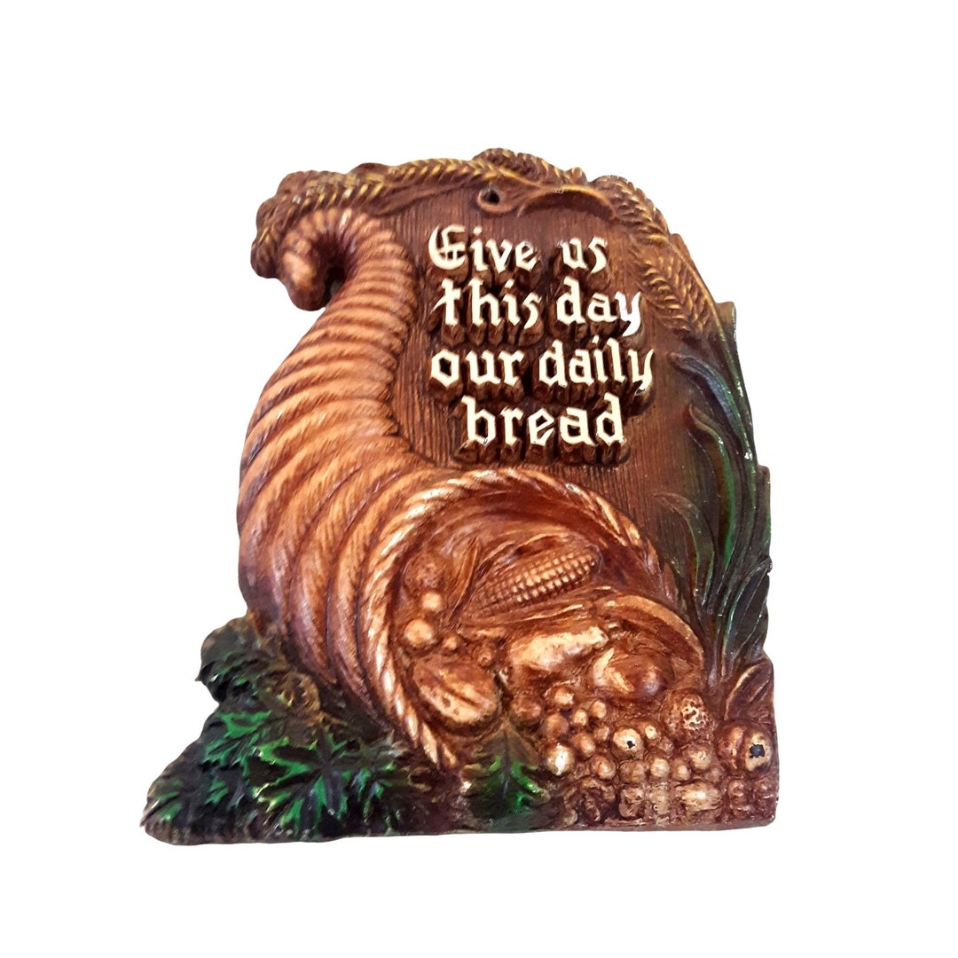 1958 Plastic Wall Plaque Give Us This Day Religious Etsy