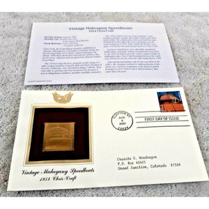 2007 Mahogany Speedboats Chris Craft 22K Gold Replica of United States Stamp