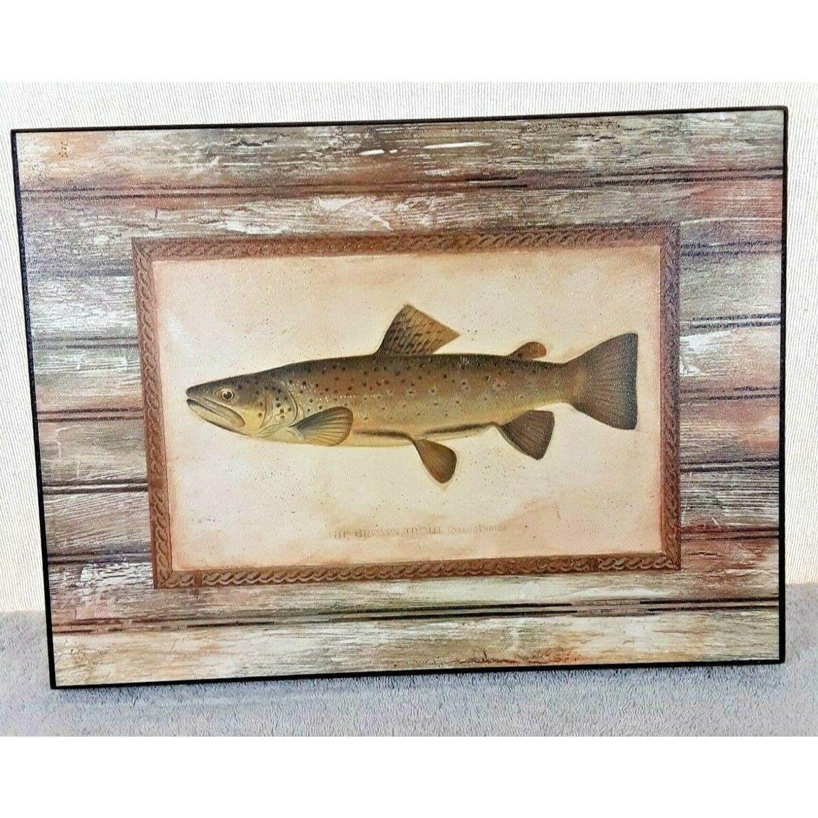 Vintage Brown Trout Canvas Print Unframed Fish Wall Hanging Etsy