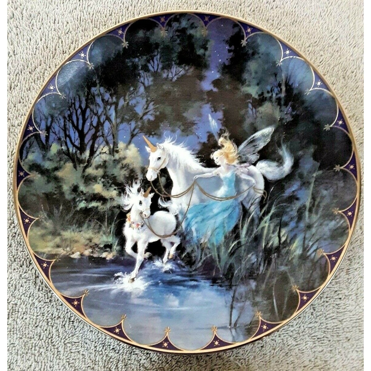 Fairies Unicorns Collector Plates Lot 2 Bradford Exchange Mythical