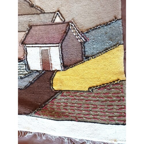 Vintage Antique Hand Woven Wool Blanket Throw 48