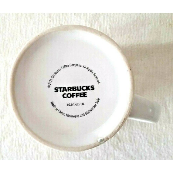NEW 2011 STARBUCKS 10.6 Oz White Holiday Coffee Tea Cup Designer Mug 4.75"  X 3" - Etsy