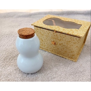4&quot; Benevolent Milk Glass Urn Cork Stopper Decorative Storage Case Mini Cremation