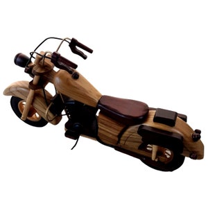 Handmade Wood 14&quot; x 8&quot; Motorcycle Detailed Collectible Harley Chopper Hog