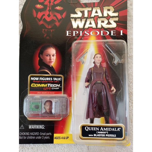 1998 NIB New Star Wars Episode I Queen Amidala Talking ComTech Chip Figure