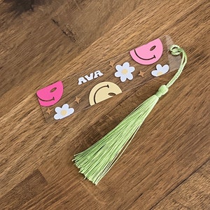 Cute Smiley Face personalised Mini Bookmark with Matching Tassel - Perfect Gift or Stocking Filler