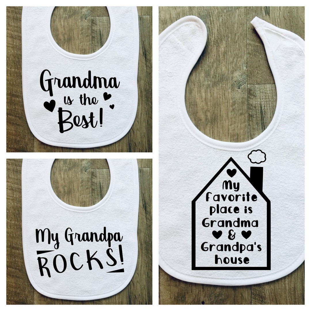 Grandma and Grandpa 3 Pack of Baby Bibs Grandma is the Etsy