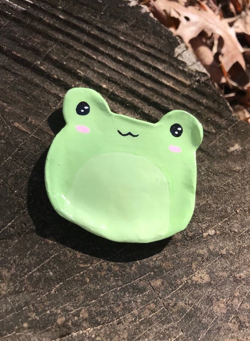 Froggy Trinket Tray Frog Shaped Ring Dish Clay Frog Jewelry Etsy
