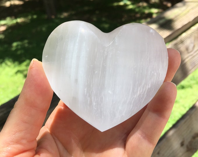 Selenite Puffy Heart from Morocco LAST ONE!
