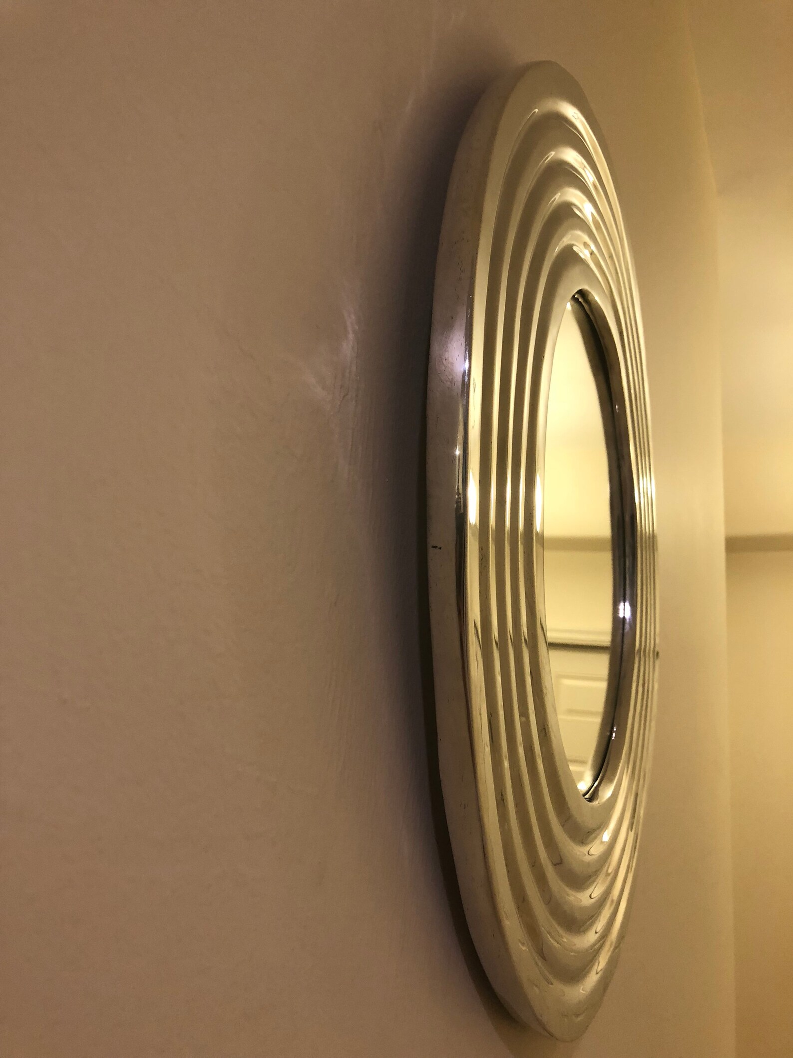 Round Pewter Mirror Etsy